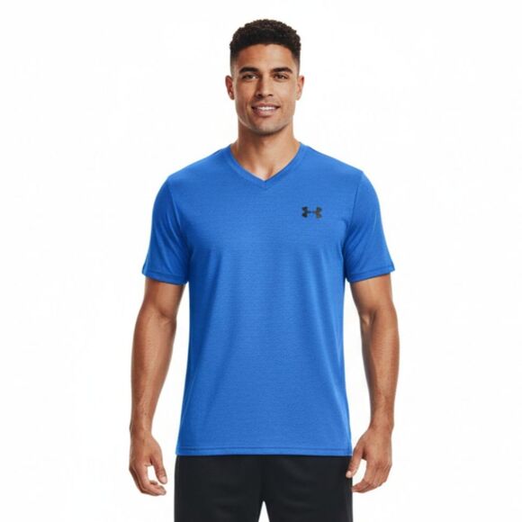 Under Armour Men's Medium Blue Tech 2.0 V-Neck Athletic T-Shirt Size Medium - Picture 1 of 5